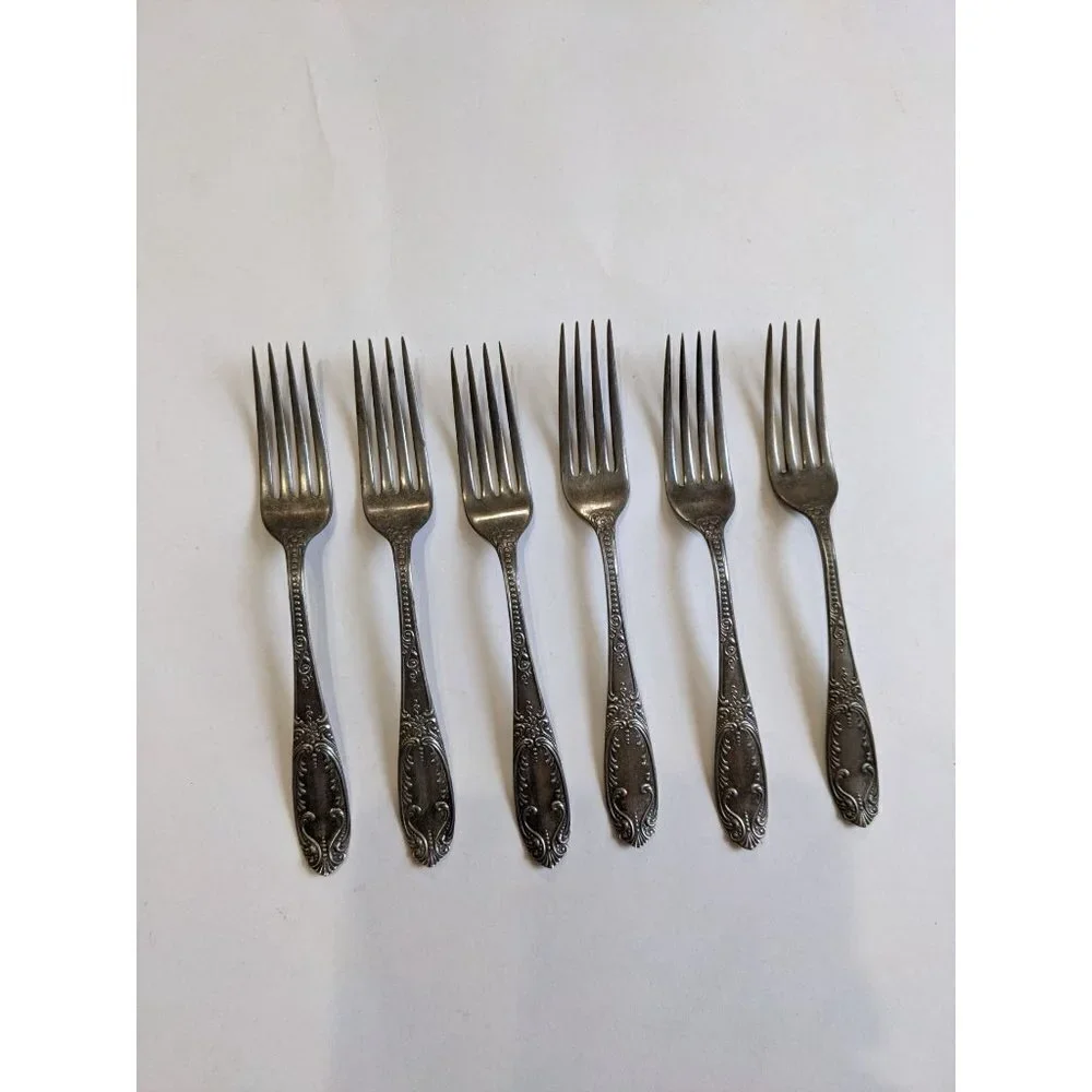 Crown Silver Plate Company set of 6 dinner forks‎ 7.5 in